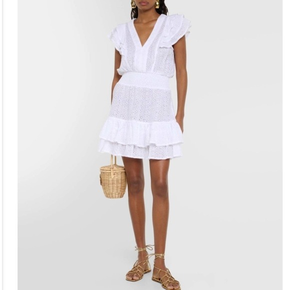 Poupette St Barth Dresses & Skirts - Poupette St Barth Camila Broderie Anglaise Mini Dress White 100% Cotton XS NEW